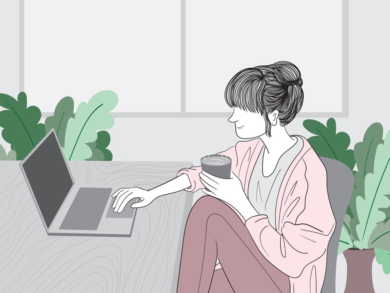 Femme développeuse web en télétravail full remote